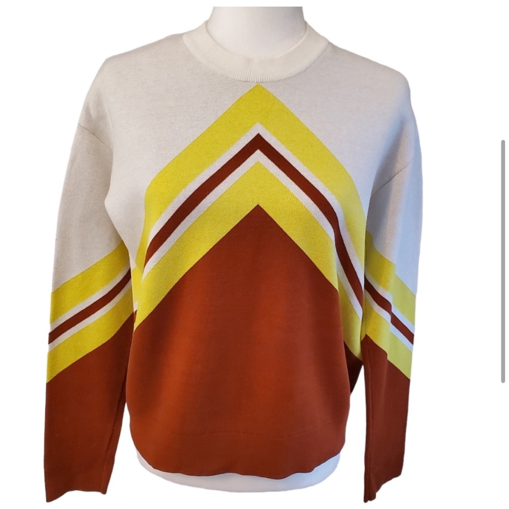Other Stories Paris Atelier Sweater Womens Small Knit Varsity 70's Retro Warm S